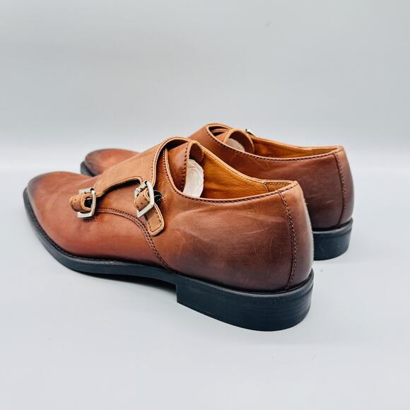 Donald J Pliner Shoes Mens 10.5 Brown Leather Double Monk Strap Dress Classic main image 7